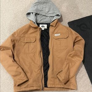 Quiksilver Brown Jacket with Gray Hood